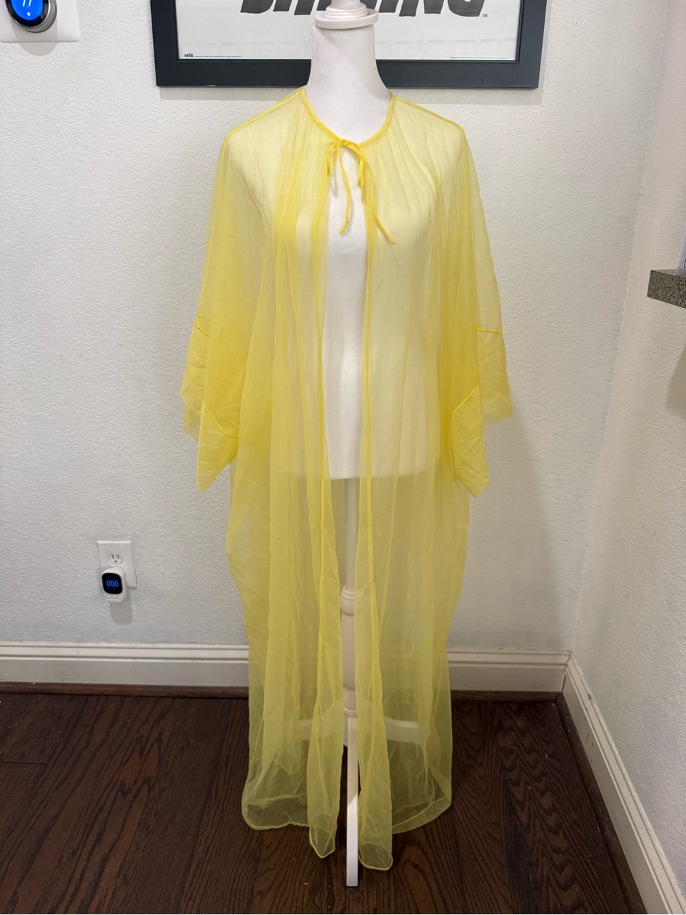 Vintage Sheer Yellow Peignoir | Women's Intimates & Sleepwear